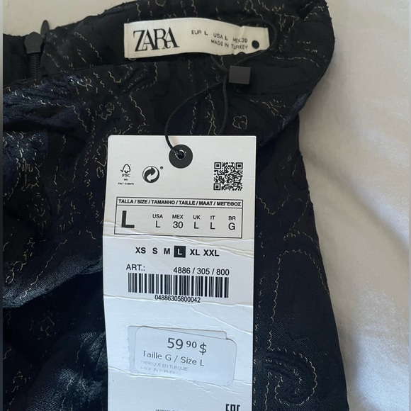 NWT Zara Printed Wrap Skirt with fringe - Picture 7 of 7